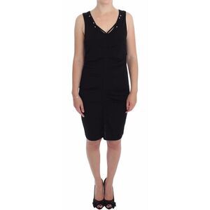 Roccobarocco Black Stretch Wiggle Pencil Sheath Bodycon Women's Dress